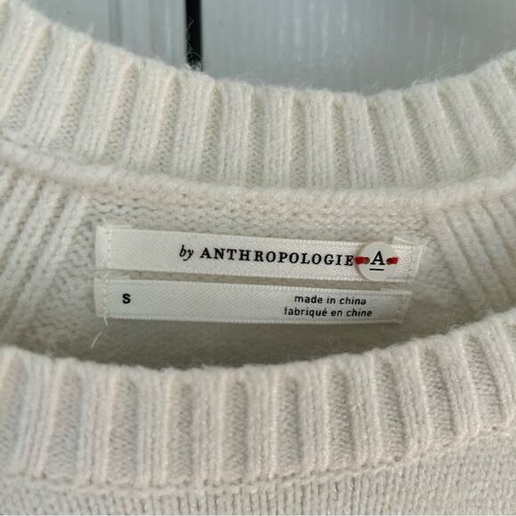 Anthropologie Cream & Mustard Rebekah Color Block Tunic Sweater - Picture 5 of 8